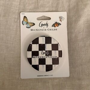 MacKenzie-Childs Black and White Check Compact Mirror